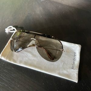 YSL aviator style sunglasses with heart detailing.